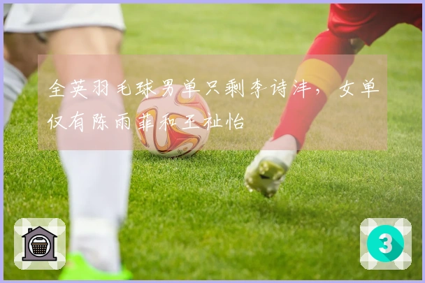 全英羽毛球男单只剩李诗沣，女单仅有陈雨菲和王祉怡